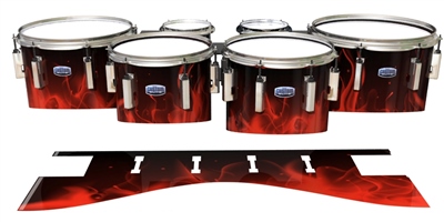 Dynasty Custom Elite Tenor Drum Slips - Red Flames (Themed)