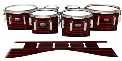 Dynasty Custom Elite Tenor Drum Slips - Red Horizon Stripes (Red)