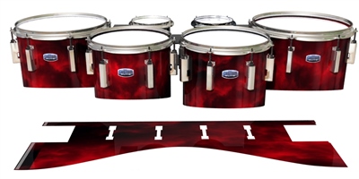 Dynasty Custom Elite Tenor Drum Slips - Red Smokey Clouds (Themed)