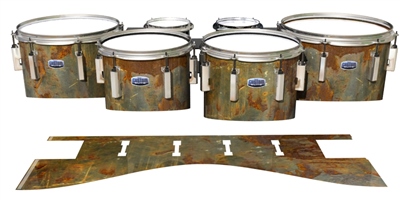 Dynasty Custom Elite Tenor Drum Slips - Rusted Metal (Themed)