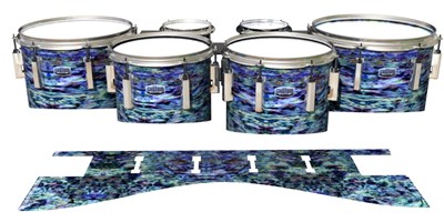 Dynasty Custom Elite Tenor Drum Slips - Seabed Abalone (Blue) (Aqua)