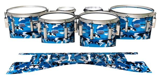 Dynasty Custom Elite Tenor Drum Slips - Sky Blue Traditional Camouflage (Blue)