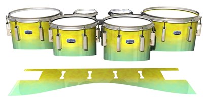 Dynasty Custom Elite Tenor Drum Slips - Springtime Fade (Yellow) (Aqua)