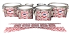 Dynasty Custom Elite Tenor Drum Slips - Wave Brush Strokes Red and White (Red)
