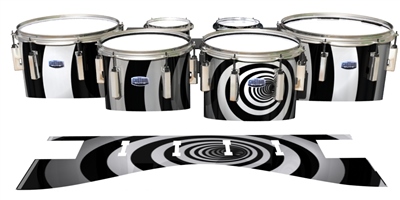 Dynasty Custom Elite Tenor Drum Slips - White Vortex Illusion (Themed)