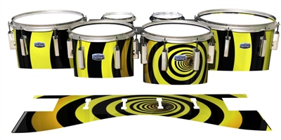 Dynasty Custom Elite Tenor Drum Slips - Yellow Vortex Illusion (Themed)