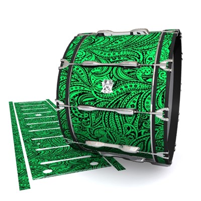 Ludwig Ultimate Series Bass Drum Slips - Dark Green Paisley (Themed)