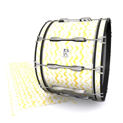 Ludwig Ultimate Series Bass Drum Slip - Wave Brush Strokes Yellow and White (Yellow)