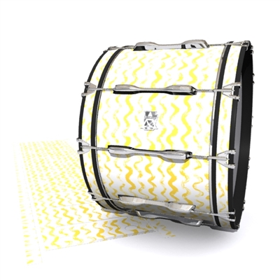 Ludwig Ultimate Series Bass Drum Slip - Wave Brush Strokes Yellow and White (Yellow)