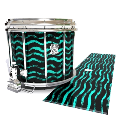 Ludwig Ultimate Series Snare Drum Slip - Wave Brush Strokes Aqua and Black (Green) (Blue)