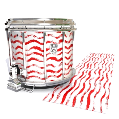 Ludwig Ultimate Series Snare Drum Slip - Wave Brush Strokes Red and White (Red)