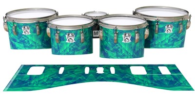 Ludwig Ultimate Series Tenor Drum Slips - Aqua Cosmic Glass (Aqua)