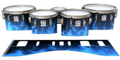 Ludwig Ultimate Series Tenor Drum Slips - Blue Flames (Themed)