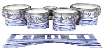Ludwig Ultimate Series Tenor Drum Slips - Chaos Brush Strokes Navy Blue and White (Blue)