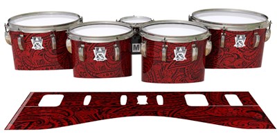 Ludwig Ultimate Series Tenor Drum Slips - Deep Red Paisley (Themed)