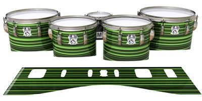 Ludwig Ultimate Series Tenor Drum Slips - Green Horizon Stripes (Green)