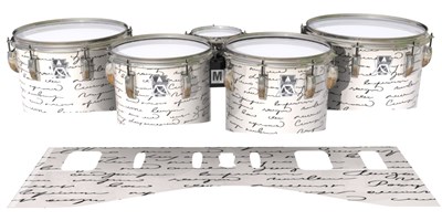 Ludwig Ultimate Series Tenor Drum Slips - Illegible Script on White (Themed)