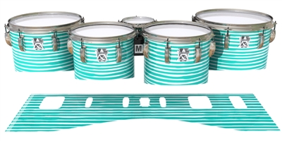 Ludwig Ultimate Series Tenor Drum Slips - Lateral Brush Strokes Aqua and White (Green) (Blue)