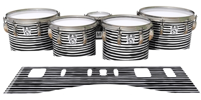 Ludwig Ultimate Series Tenor Drum Slips - Lateral Brush Strokes Black and White (Neutral)