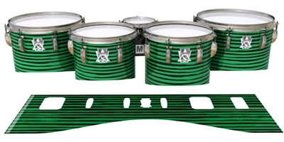 Ludwig Ultimate Series Tenor Drum Slips - Lateral Brush Strokes Green and Black (Green)