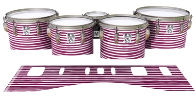 Ludwig Ultimate Series Tenor Drum Slips - Lateral Brush Strokes Maroon and White (Red)