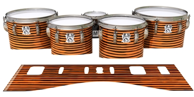 Ludwig Ultimate Series Tenor Drum Slips - Lateral Brush Strokes Orange and Black (Orange)