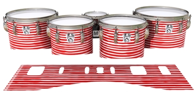 Ludwig Ultimate Series Tenor Drum Slips - Lateral Brush Strokes Red and White (Red)