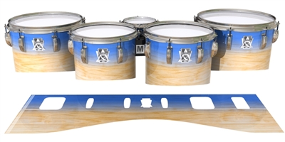 Ludwig Ultimate Series Tenor Drum Slips - Maple Woodgrain Blue Fade (Blue)