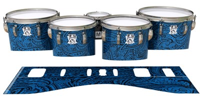 Ludwig Ultimate Series Tenor Drum Slips - Navy Blue Paisley (Themed)