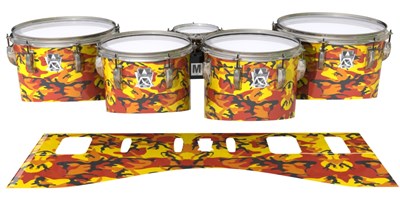 Ludwig Ultimate Series Tenor Drum Slips - November Fall Traditional Camouflage (Red) (Yellow)