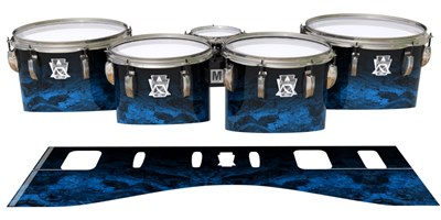 Ludwig Ultimate Series Tenor Drum Slips - Ocean GEO Marble Fade (Blue)