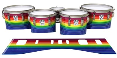 Ludwig Ultimate Series Tenor Drum Slips - Rainbow Stripes (Themed)