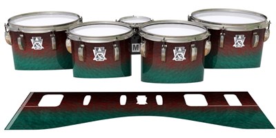 Ludwig Ultimate Series Tenor Drum Slips - Red River Fade (Red) (Aqua)