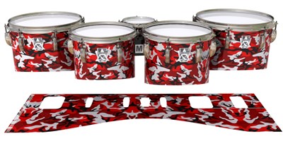 Ludwig Ultimate Series Tenor Drum Slips - Serious Red Traditional Camouflage (Red)