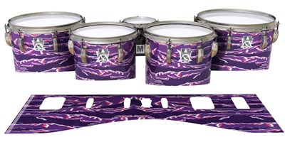 Ludwig Ultimate Series Tenor Drum Slips - Violet Voltage Tiger Camouflage (Purple)