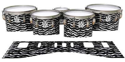 Ludwig Ultimate Series Tenor Drum Slips - Wave Brush Strokes Black and White (Neutral)