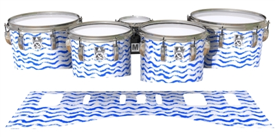 Ludwig Ultimate Series Tenor Drum Slips - Wave Brush Strokes Blue and White (Blue)