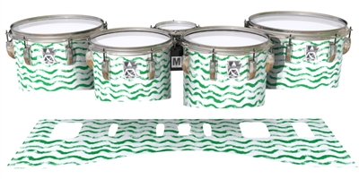 Ludwig Ultimate Series Tenor Drum Slips - Wave Brush Strokes Green and White (Green)