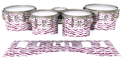 Ludwig Ultimate Series Tenor Drum Slips - Wave Brush Strokes Maroon and White (Red)