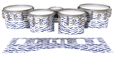 Ludwig Ultimate Series Tenor Drum Slips - Wave Brush Strokes Navy Blue and White (Blue)