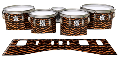 Ludwig Ultimate Series Tenor Drum Slips - Wave Brush Strokes Orange and Black (Orange)