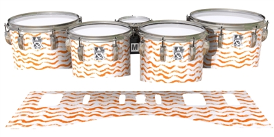 Ludwig Ultimate Series Tenor Drum Slips - Wave Brush Strokes Orange and White (Orange)