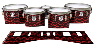 Ludwig Ultimate Series Tenor Drum Slips - Wave Brush Strokes Red and Black (Red)