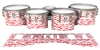 Ludwig Ultimate Series Tenor Drum Slips - Wave Brush Strokes Red and White (Red)