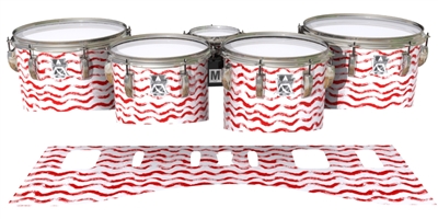 Ludwig Ultimate Series Tenor Drum Slips - Wave Brush Strokes Red and White (Red)