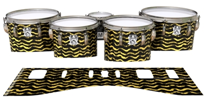 Ludwig Ultimate Series Tenor Drum Slips - Wave Brush Strokes Yellow and Black (Yellow)