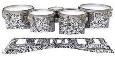 Ludwig Ultimate Series Tenor Drum Slips - White Paisley (Themed)