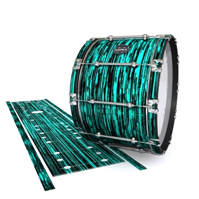 Mapex Quantum Bass Drum Slip - Chaos Brush Strokes Aqua and Black (Green) (Blue)