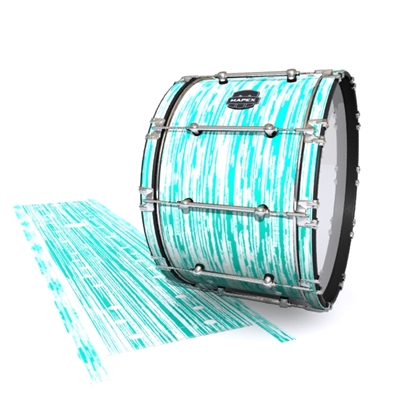 Mapex Quantum Bass Drum Slip - Chaos Brush Strokes Aqua and White (Green) (Blue)