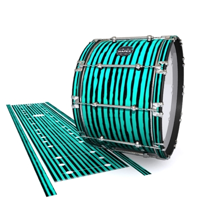 Mapex Quantum Bass Drum Slip - Lateral Brush Strokes Aqua and Black (Green) (Blue)